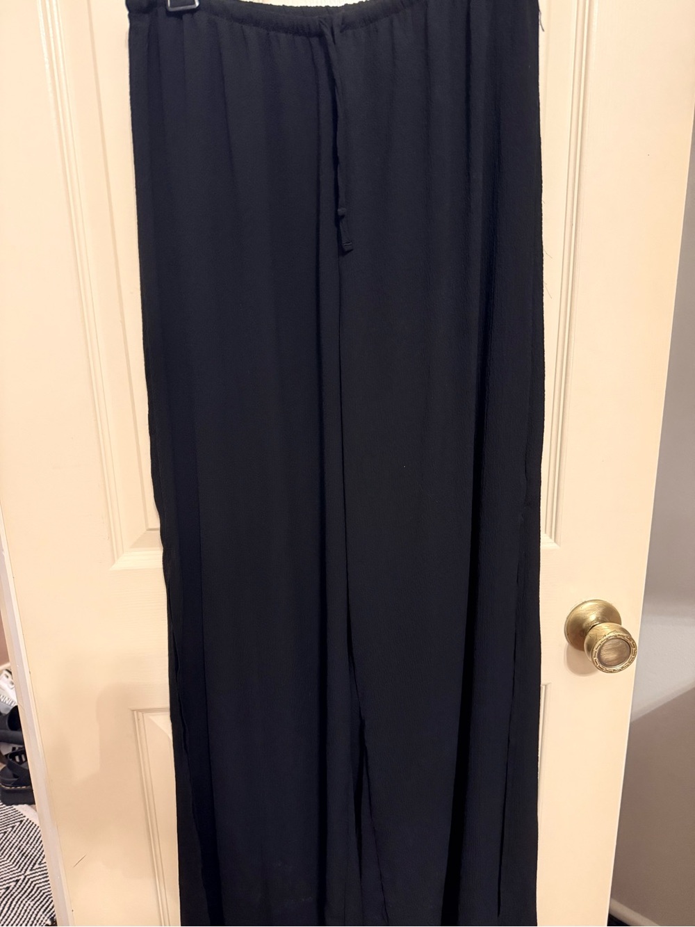 Hurley NWOT Women’s XL Black Wide Leg Sheer Cover Up Beach Pants with Slit